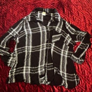 Faded Glory Black and White Striped Shirt